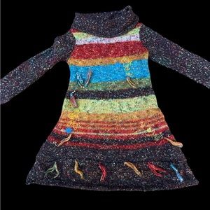 Deux par Deux girls boutique sweater dress sz 5 cozy warm & cute unique